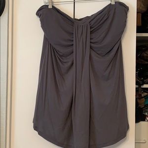 Grey strapless top